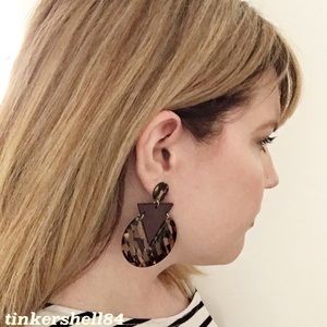 Jewelry - Acrylic Wood Tortoiseshell Geo Statement Earrings Jewelry - Acrylic Wood Tortoiseshell Geo Statement Earrings